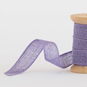 "Lilac Loose Weave Cotton" - Ribbon in lilac by Minted - Close-Up