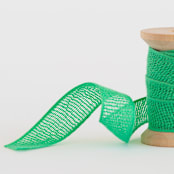 "Teal Loose Weave Cotton" - Ribbon in teal by Minted - Close-Up