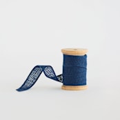 "Navy Loose Weave Cotton" - Ribbon in navy by Minted - Ribbon