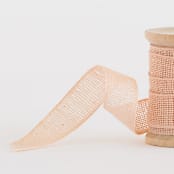 "Blush Loose Weave Cotton" - Ribbon in blush by Minted - Close-Up