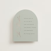 "Gilded Script" - Reception Cards in Sage by Angela Thompson - Front