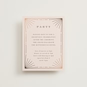 "Art Deco Border" - Reception Cards in Blush by Hooray Creative - Front
