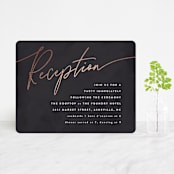 "Scripted Wedding" - Reception Cards in Obsidian by Hooray Creative - Front