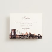 "Brooklyn Bridge" - Reception Cards in Chiffon by Cass Loh - Front