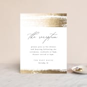 "Brushed Accent" - Reception Cards in Classic White by Kelly Schmidt - Front