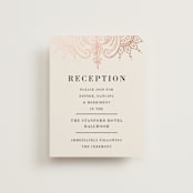 "Regal Mehndi" - Reception Cards in Champagne Rose by Oma N. Ramkhelawan - Front