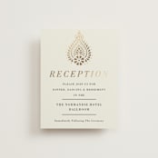 "Henna Stamp" - Reception Cards in Champagne by Oma N. Ramkhelawan - Front