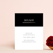 "New Monogram" - Reception Cards in Licorice by Jessica Williams - Front