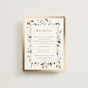 "Enchanting" - Reception Cards in Burgundy by Susan Moyal - Front