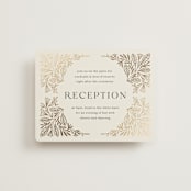 "Baroque" - Reception Cards in Cream by Jen Owens - Front