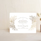 "Engraved Flowers" - Reception Cards in Gold by Phrosné Barwood - Front