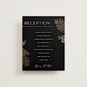 "Heirloom Branches" - Reception Cards in Midnight by GeekInk Design - Front