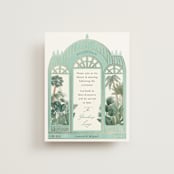 "The Greenhouse" - Reception Cards in Seagreen by Elly - Front