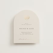 "Simple Seashell" - Reception Cards in Sand by Hannah Bowman - Front