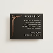 "Geometric Deco" - Reception Cards in Midnight by GeekInk Design - Front