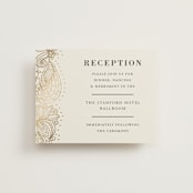 "Elegant Henna" - Reception Cards in Champagne by Oma N. Ramkhelawan - Front