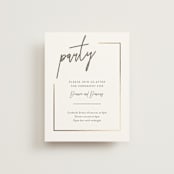 "Balanced" - Reception Cards in Milk White by Robin Ott - Front
