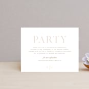 "Lovely Day" - Reception Cards in Rose Quartz by Leah Bisch - Front