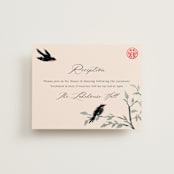 "LOVEBIRDS" - Reception Cards in Cream by Elly - Front