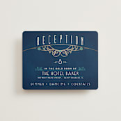 "Ornate Deco" - Reception Cards in Goldenrod by GeekInk Design - Front