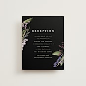 "Bold Bouquet" - Reception Cards in Midnight by Susan Moyal - Front