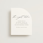 "Delicate Script" - Rehearsal Dinner Cards in Cotton by Angela Thompson - Front