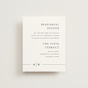 "Align" - Rehearsal Dinner Cards in Cotton by Jennifer Postorino - Front