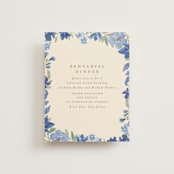 "Nilgiri" - Rehearsal Dinner Cards in Blueberry by Creo Study - Front