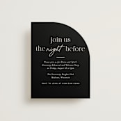 "Little party big love" - Rehearsal Dinner Cards in Noir by Jessica Corliss - Front