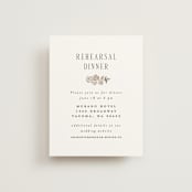 "Daphne" - Rehearsal Dinner Cards in Sepia by Itsy Belle Studio - Front