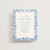 "Porcelain Floral" - Rehearsal Dinner Cards in Porcelain by Elly - Front
