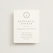 "Circle monogram" - Rehearsal Dinner Cards in Cotton by Stacey Meacham - Front