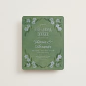 "Vintage Sketched" - Rehearsal Dinner Cards in Wisteria by Jenna Holcomb - Front