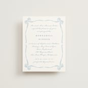 "Bow Frame" - Rehearsal Dinner Cards in Lagoon by Leah Bisch - Front
