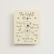 "Modern Love" - Rehearsal Dinner Cards in Champagne by Helena Vitto - Front