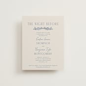 "Pavilion" - Rehearsal Dinner Cards in Navy by Petra Kern - Front