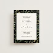 "Botanical Love" - Rehearsal Dinner Cards in Black Tie by Susan Moyal - Front