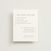 "Elegant Flourish" - Foil-Pressed Rehearsal Dinner Cards in Sugar by Jessica Williams - Front