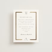 "Chisel" - Foil-Pressed Rehearsal Dinner Cards in Quartz by Kristie Kern - Front