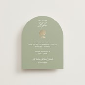 "Shimmering Hydrangeas" - Foil-Pressed Rehearsal Dinner Cards in Tea Time by Susan Zinader - Front