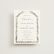 "Blooming Vine" - Foil-Pressed Rehearsal Dinner Cards in Blush by Susan Moyal - Front