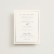 "Elegant Type" - Foil-Pressed Rehearsal Dinner Cards in Pearl by Leah Bisch - Front