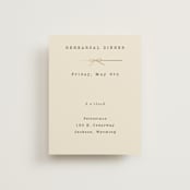 "Bow Tie" - Foil-Pressed Rehearsal Dinner Cards in Ivory by Baumbirdy - Front