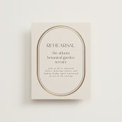 "oval" - Foil-Pressed Rehearsal Dinner Cards in Sandstone by Lori Wemple - Front