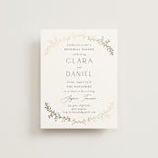 "Delicate Vine" - Foil-Pressed Rehearsal Dinner Cards in Alabaster by Susan Moyal - Front