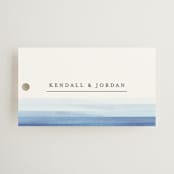 "Watercolour Stripe" - Rehearsal Dinner Favor Tags in Azure by Bethan - Front