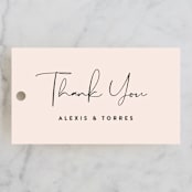 "Just the Two of Us" - Rehearsal Dinner Favor Tags in Blush by Jennifer Wick - Front