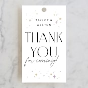 "The Happy Couple" - Rehearsal Dinner Favor Tags in Cotton by Robert and Stella - Front