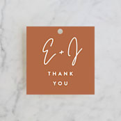 "Marked" - Rehearsal Dinner Favor Tags in Rust by JoAnn Jinks - Front