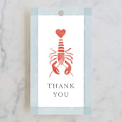 "Love and Lobsters" - Rehearsal Dinner Favor Tags in Ocean by Jen Tips - Front